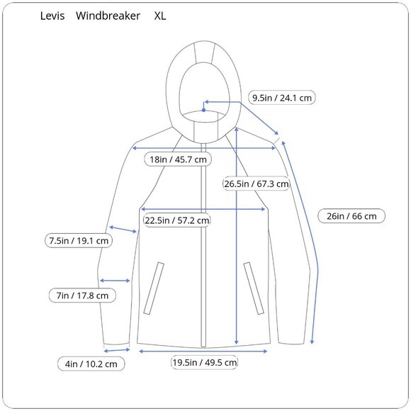 Levi Strauss & Co. Original Riveted Medium Hooded Full Zip Windbreaker Jacket - Picture 2 of 14